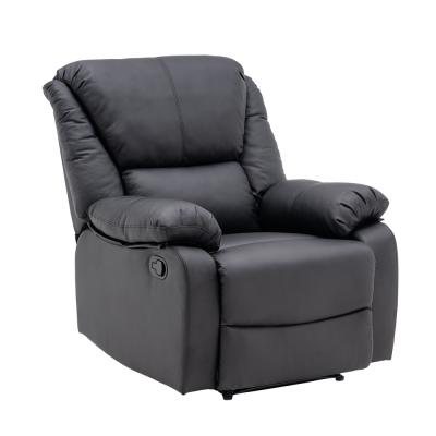 China Modern Style Extendable Salon Massage Sofa For Large Build Manual Recliner Leather Sofa Chair With Massage Function For Home Black for sale