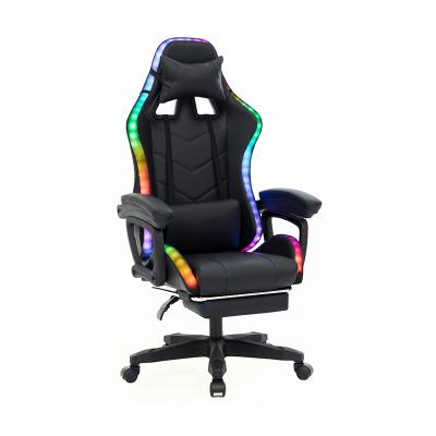 China Modern Ergonomic LED Office Chair Computer Chair Korea Style Light String Rotation Back Lockable Chair for sale