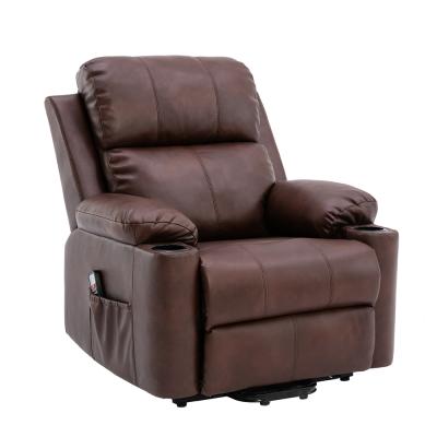 China Luxury Leather Chair American Simple Living Room Massage Style Recliner Leather Sofa for sale