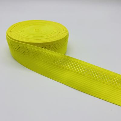 China Yellow Elastic Cotton Polyester Pleat Cotton Trim Elastic Trim Bias Band Knitting Wholesale for sale