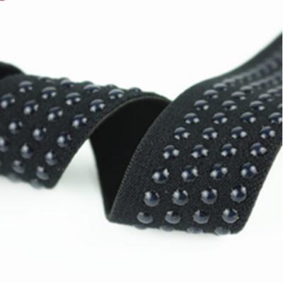 China High Quality Rubber Bands Accept Color Width 0.8cm 1cm Custom Bra Elastic Band With Printed Silicon Dots On for sale