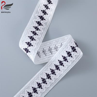 China Beautiful elastic design custom knitted elastic band for national clothes folk dress for sale