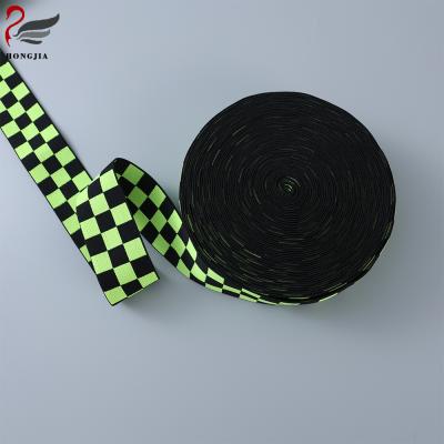 China Custom Design Elastic Grid Pattern Elastic Webbing Strap For Clothes Dress for sale