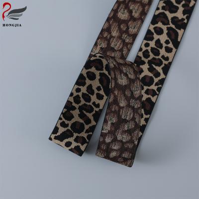 China Elastic factory made to order custom leopard design elastic for apparel dress clothing for sale