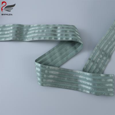 China Elastic Shinny Stripe Design Color Width Custom Elastic Band For Dress for sale