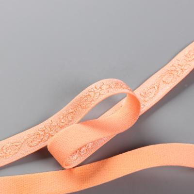 China Elastic weaving your design plush jacquard side elastic bands for bra lingerie for sale