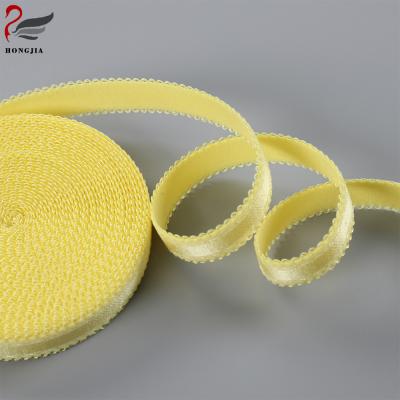 China 2.0cm Elastic Width Gold Thread Nylon Spandex Elastic Band Bra Comfortable Soft Shiny Side Strap for sale