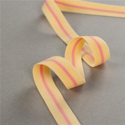 China 18mm Elastic Or Customized Nylon Spandex Colored Yarn Woven Soft Elastic Band for sale