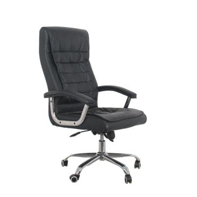 China (Height)Adjustable Black PU Leather Swivel Ergonomic Office Chair for sale