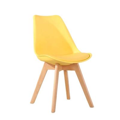 China Beauty Adjustable Cheap Fancy Leisure Wholesale Plastic (Waist) Chair With Beech Wood Legs for sale