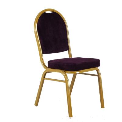 China Contemporary Velvet Banquet With Cushions Metal Aluminum Stacking Steel Banquet Chair for sale