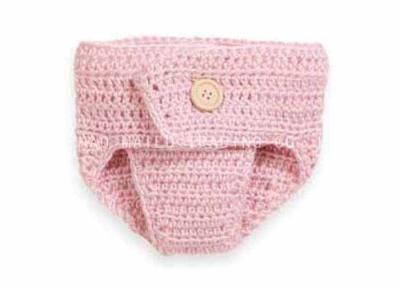 China Warm Pink Crochet Baby Items Washable Knitted Diaper Cover For 3-12 Months Baby for sale