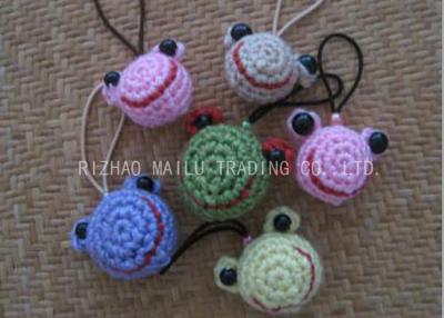 China Simple Crochet Christmas Ornaments Crochet Frog Head Shape For Key Chains for sale