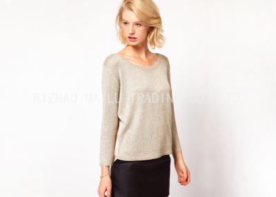 China Round Neck Long Sleeve Handmade Crochet Dress Gray Flat Knit Pullover For Winter for sale