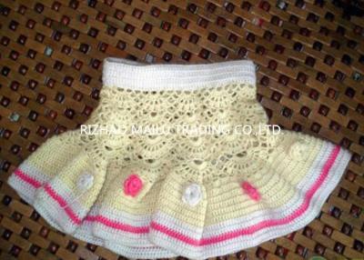 China Warm Yellow Handmade Crochet Dress , Crochet Baby Girl Dress High Waist Skirt for sale