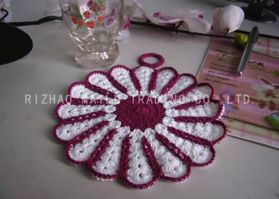 China Multi - Petals Shape Crochet Glass Coasters Handmade Acrylic Crochet Cup Mat for sale