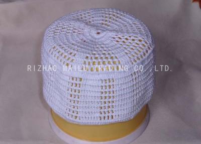 Chine Chapeau blanc d'hiver de crochet de coton, chapeaux islamiques tricotés classiques de prière à vendre