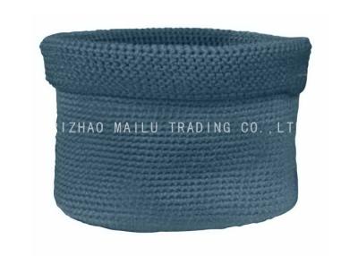 China Cesta lavable del hilado de la camiseta del ganchillo de la pequeña de la marina de guerra del ganchillo cesta del almacenamiento en venta