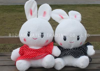 China White Stuffed Rabbit Toy Lace Red And Black Spotted Dress Rabbit Plush Toys for sale