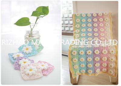 China Custom Multi Square Floret Pattern Handmade Crochet Blankets For Sofa Cover for sale