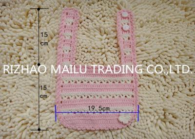 China Comfortable Hand Crochet Baby Bib With Lovely Flower , Ink And Offwhite for sale