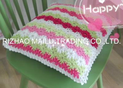 China Five Colors Flowers Ripple Shape Crochet Cushion Cover Large Knitted Cushions for sale