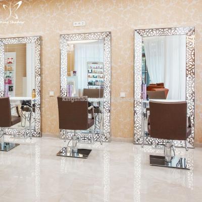 China Modern Hall Equipments Mirror Barber Shop Unit Hairdresser Equipment Barber Shop Hairdresser Station for sale