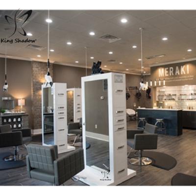 China Durable Beauty Salon Sets Styling Stations Barber Shop Mirror Station Led Salon Chair for sale