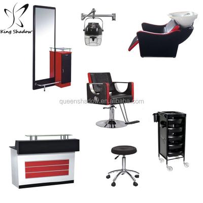 China Modern Premium Hair Dressing Barber Shop Champagne Gold Trim Furniture Package for sale