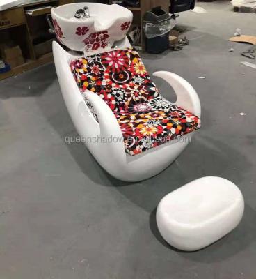 China Comfortable Cheap Wash Units Used Shampoo Bowls Salon Barber Chair Shampoo Chairs With Sinks for sale