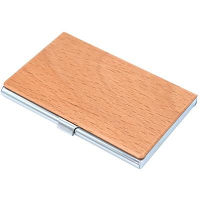 China 2020 NATIONAL Wooden Version Stainless Steel Name Cards Case Business Card Holder Wood for sale