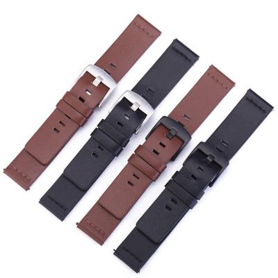 China Fashion OEM 18mm 20mm 22mm Top Grain 24mm Leather Strap Quick Release Soft Watch Band For Samsung Gear S3 for sale