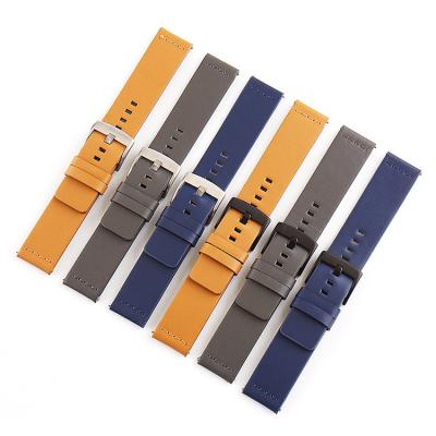 China Fashion Customized Exchangeable Watch Band Quick Release Leather Strap In Black Blue Brown Gray For Women for sale