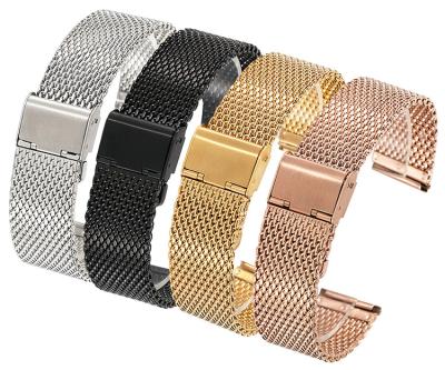 China Fashion in the line wholesale applicable Apple Milan mesh strap 18 to 24 thick gold black silver steel watch strap 1.0 steel stock for sale for sale