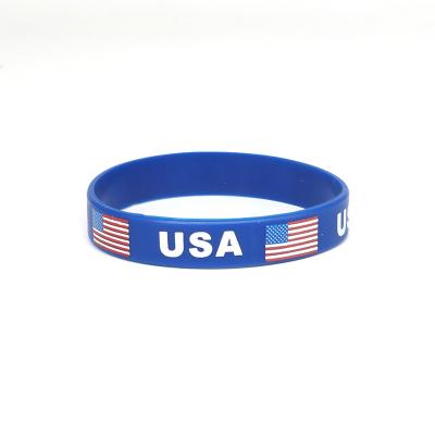 China 2022 religious USA Germany Spain Portugal soccer flag bracelet top16 Qatar gift flag silicone wristband for sale for sale