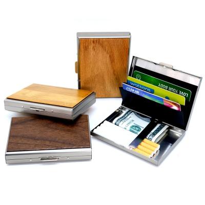 China Business/Wooden Wooden Cigarette Holder New Fashion Desktop/Gift and Stainless Steel Credit Card Holder for sale