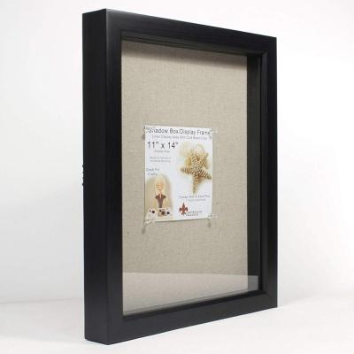 China Wood Made In China Black Wood Frame 3d White Box Frame Photo Frame for sale