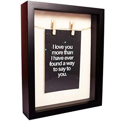 China Wooden Home Decoration Shade Box Deep Sight 3D Photo Frame 5x7inch for sale