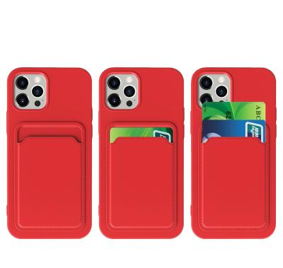 China Built-in Soft Silicone Shockproof TPU Protective Case Tri Slot Wallet Tri Case Outdoor Phone Case For iPhone for sale