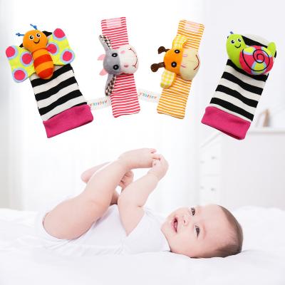 China 2021 Eco-friendly manufacturer baby bug wrist socks rattle wrist strap socks rattle bell snail baby wrist socks for sale