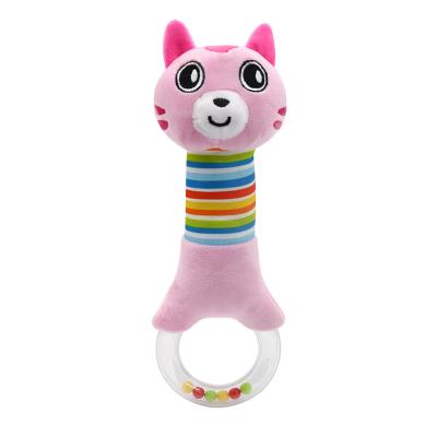 China 2021 NEW Eco-Friendly MINGJUN Baby Toys To Soothe Newborn Baby Puzzle Rattles With BB Rods Animal Rattles Hand Rattles for sale