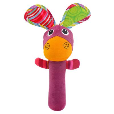 China 2021NEW MINGJUN Eco-friendly Baby Toys Baby Soothing Hand Grasping Stick bb Sound Signal Stick Rattle Can Bite Entry Plush Doll for sale