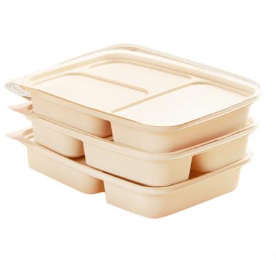 China 3 Customizable Stored Eco-Friendly Biodegradable Disposable Cornstarch 5 Compartment Take-Out Bento Box for sale