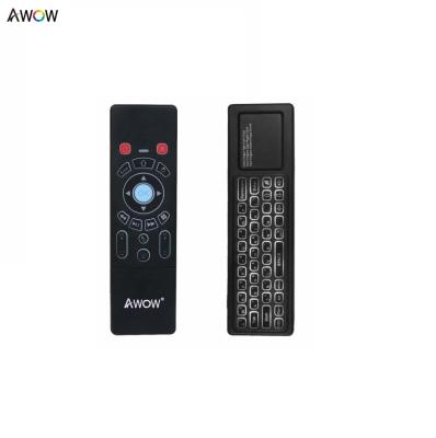 China Mini Wireless Keyboard AWOW 2.4G ABS Wireless Keyboard Seven Color Silicone Backlight TV Wireless Gaming Keyboard for sale