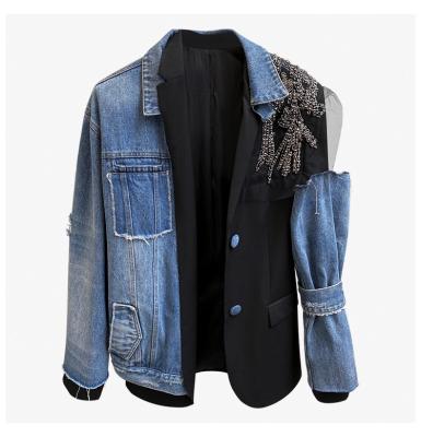 China Van de de Damesschede van de winter de Waterdichte Mesh Jacket Denim Detachable Half Vrouwen van de Blazersjasjes Hoogste Te koop