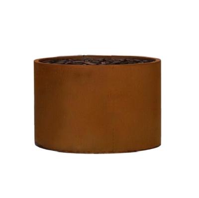 China Outdoor custom corten steel round planter outdoor tree large planter for sale