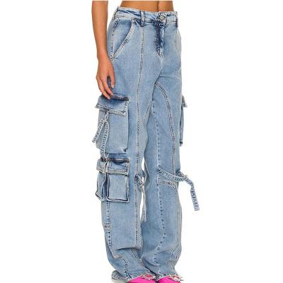 China Blue Zipper Fly Jeans Micro-elastic Pants en venta