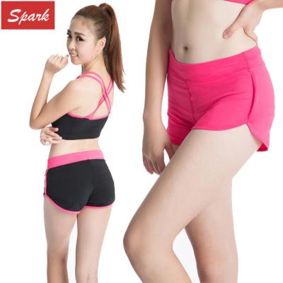 China Girls Retro Style High Elastic Slim Fitness Yoga Athletic Hot Shorts for sale