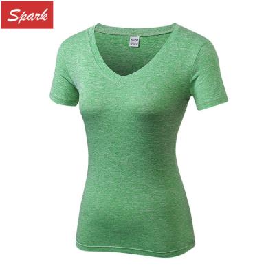 China Damen Boot Hals Feste Farbe Weiches Lichtes Schweiß Front Knoten Sport T-Shirt zu verkaufen