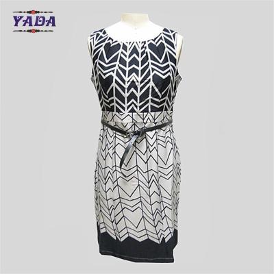 China Vestidos de club de venta al por mayor más reciente sexy de espandéx impresión elegantes damas vestidos ejecutivos de una pieza modelo de vestido para mujeres en venta